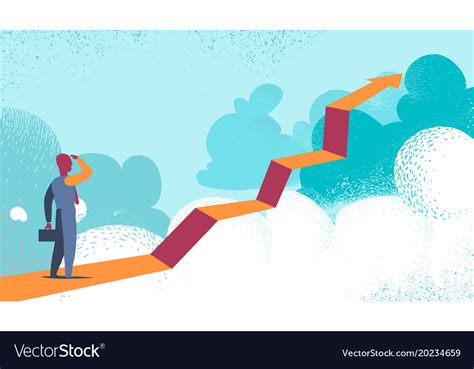 Entrepreneur Seeing The Future Beyond The Clouds Vector Image
