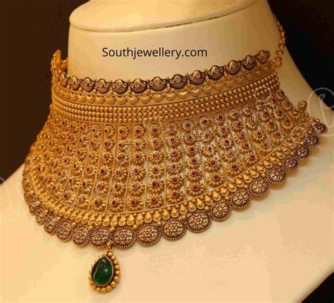 traditional gold chokers collection by joyalukkas indian jewellery designs