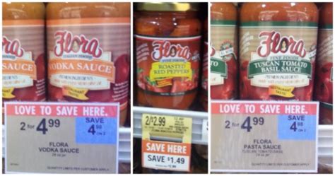 Half Price Flora Fine Foods Pasta Sauce And Roasted Red Peppers