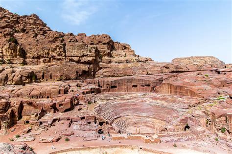 The Theatre In The Ancient Petra Jordan Stock Photo Image Of Attraction Theatre 93813630