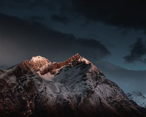 Download Wallpaper 1280x1024 Shining Peak Mountain Sunset Standard 5