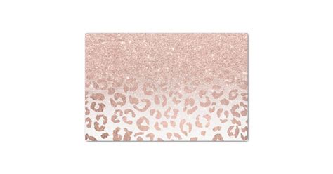 Trendy Faux Rose Gold Glitter Ombre Leopard Tissue Paper Zazzle
