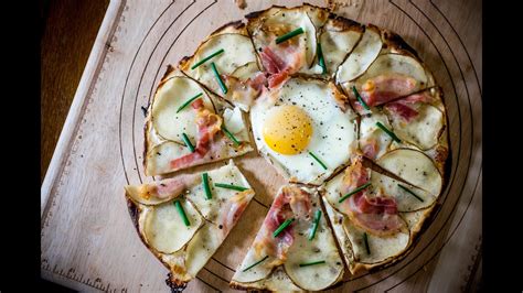 Cracker Thin Breakfast Pizza With Potatoes Pancetta And