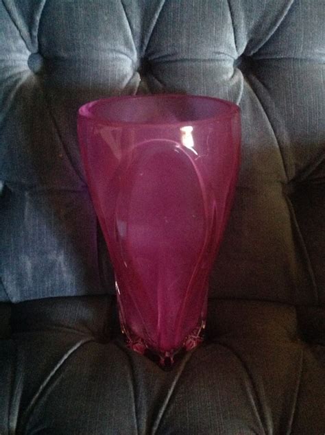Stunning Pink Crystal Art Deco Vase Teleflora 75 Years Anniversary Teleflora Crystal Art Pink