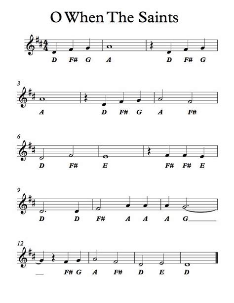 This is an easy piano arrangement of the theme march of the toy soliders from the nutcracker. Free Letter Names Worksheet - O When The Saints - Michael Kravchuk