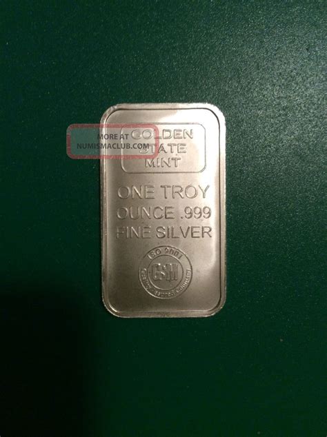 1 Troy Oz Golden State 999 Fine Silver Bar