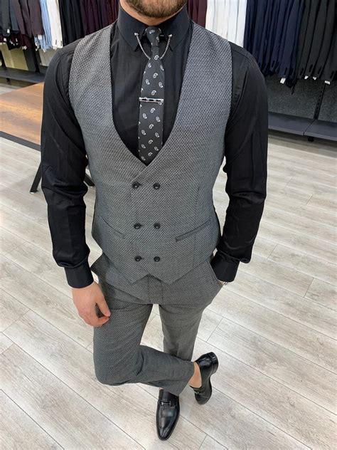 buy gray slim fit suit by with free shipping