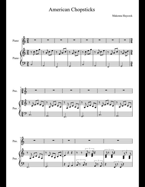 Check spelling or type a new query. American Chopsticks sheet music download free in PDF or MIDI