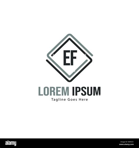 Initial Ef Logo Template With Modern Frame Minimalist Ef Letter Logo