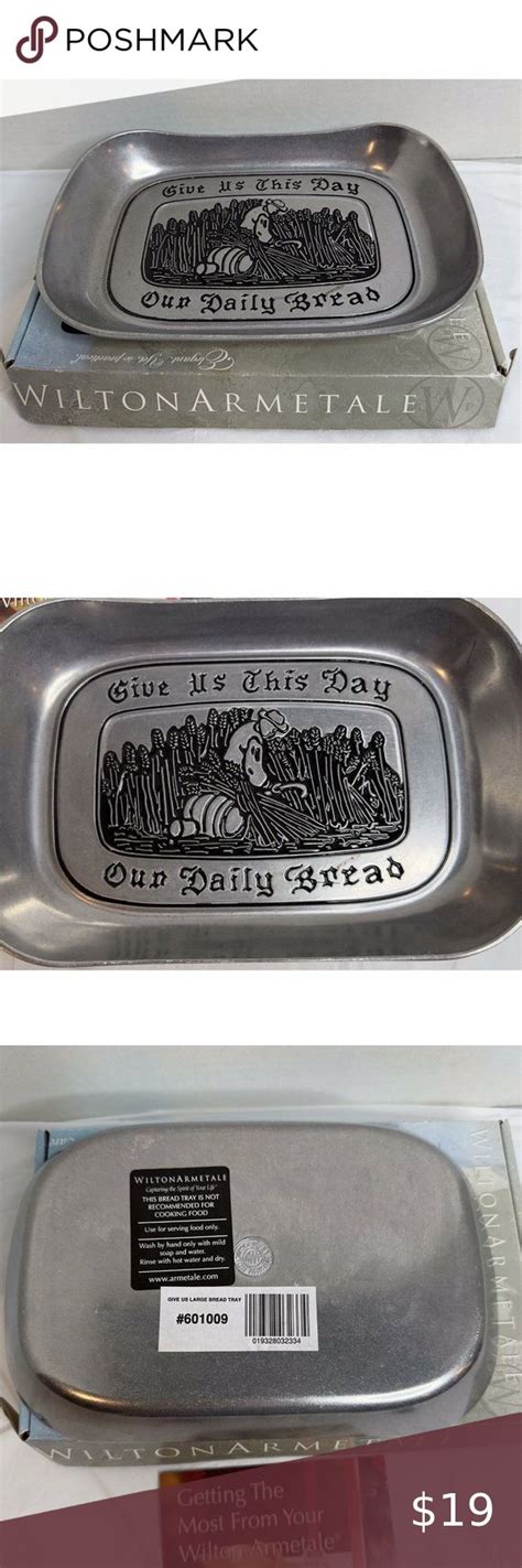vintage wilton armetale pewter give us this day our daily bread tray plate wilton armetale
