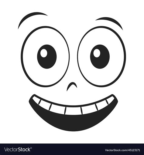 Cartoon Smiling Face Laughing Expression Vector Image