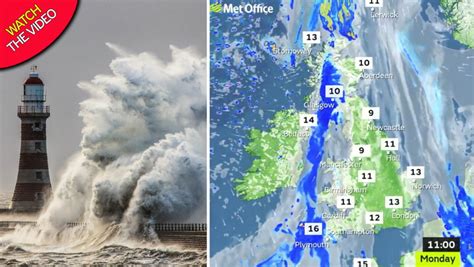 Uk Weather Forecast Storm Aiden To Batter Britain With 70mph Winds And 3 Inches Of Rain