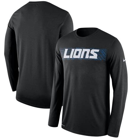 Detroit Lions Nike Sideline Seismic Legend Long Sleeve T Shirt Black