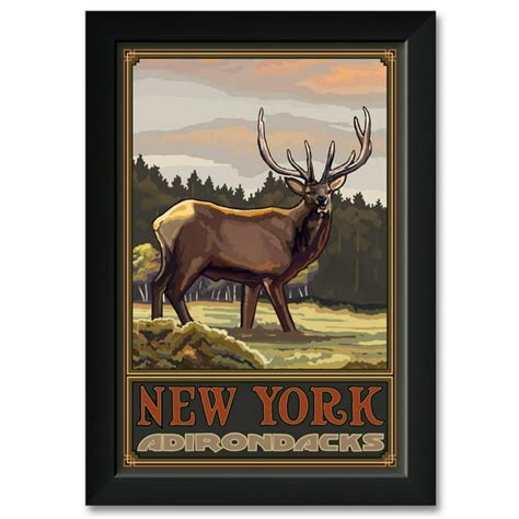 New York Adirondacks Elk Framed Art Print By Paul A Lanquist Print