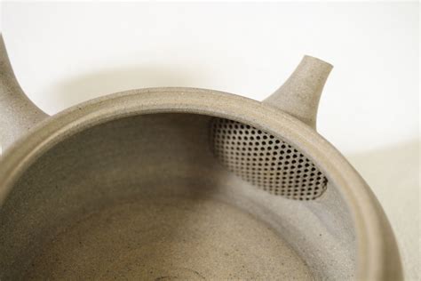 Tokoname Japanese Tea Pot Gyokko Pottery Tea Strainer Flat Shape