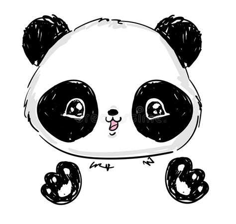 Hand Drawn Cute Panda Bear Cartoon Character Children Print On T