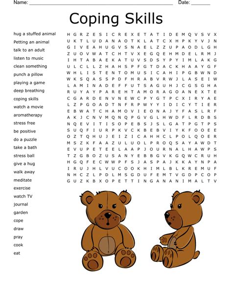 Coping Skills Word Search Puzzles