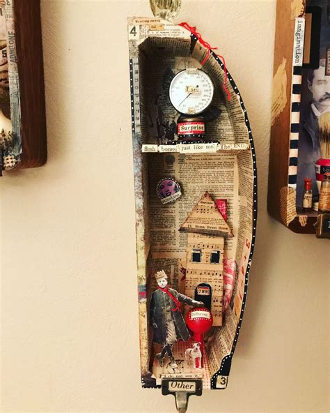 Assemblage With Vintage Sewing Machine Drawer And Found Objects Also
