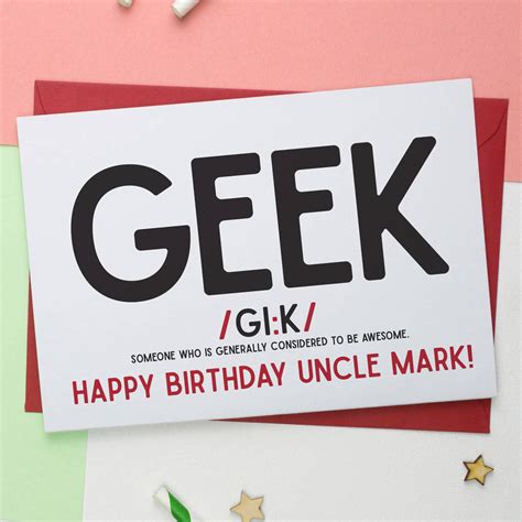Geek Birthday And All Purpose Card By A Is For Alphabet