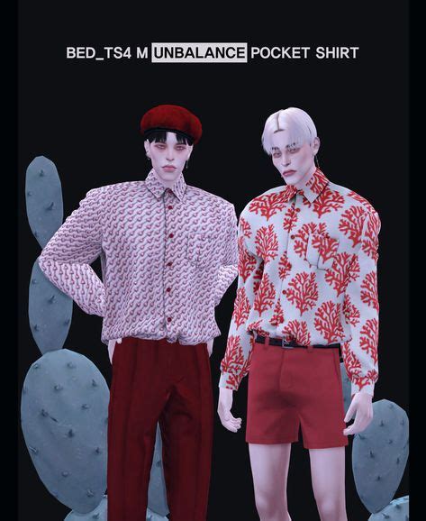 Iridescent — Bedts4 M Unbalance Pocket Shirts Download Sims The
