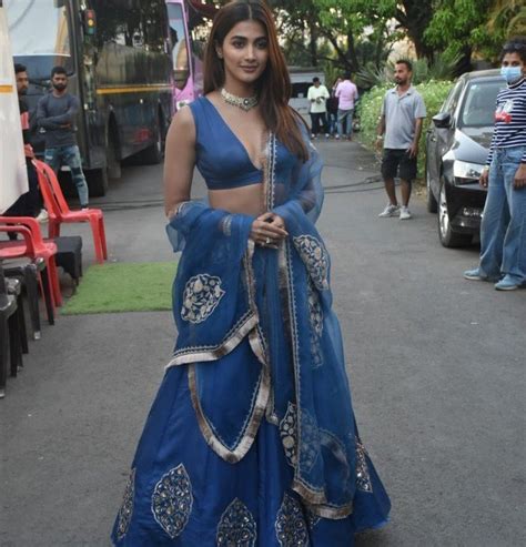Pooja Hegde Is A Stunner In An Hand Embroidered Lehenga At Cirkus