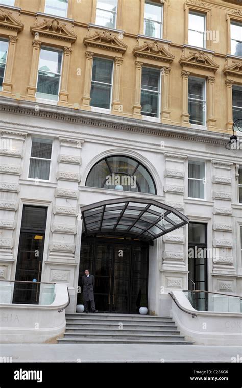 The Main Entrance To The Corinthia Hotel In Whitehall Place London