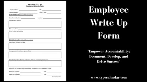 Free Printable Employee Write Up Form Templates Word Example Employee Write Up Forms