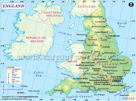 Your personal data will be governed by mapsofworld. England Map World - ToursMaps.com