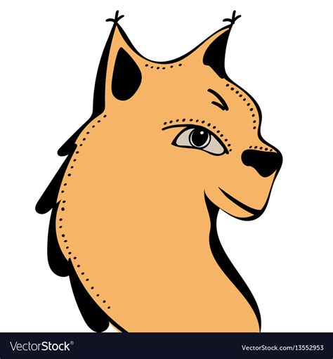Lynx Cute Funny Cartoon Head Royalty Free Vector Image