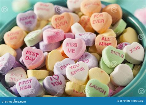 Candy Conversation Hearts For Valentine S Day Stock Photo Image Of