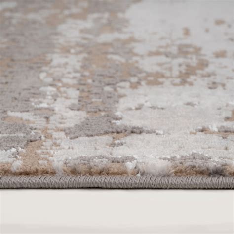 Warm Greige Modern Distressed Abstract Area Rug