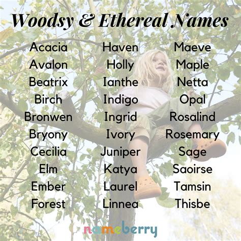 Woodsy And Ethereal Baby Names Baby Names Unique Baby Names Book