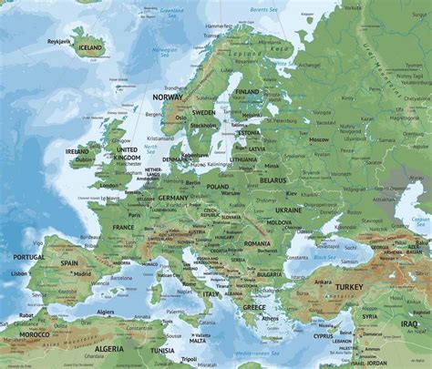Europe Physical Map