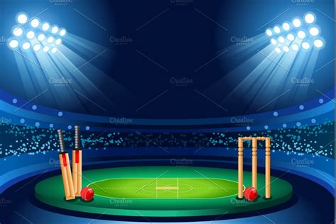 cricket stadium vector background custom designed