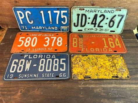 Various Vintage License Plates Trice Auctions