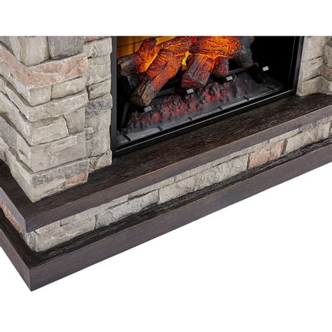 Allen Roth 435 In W Faux Stone Infrared Quartz Electric Fireplace At