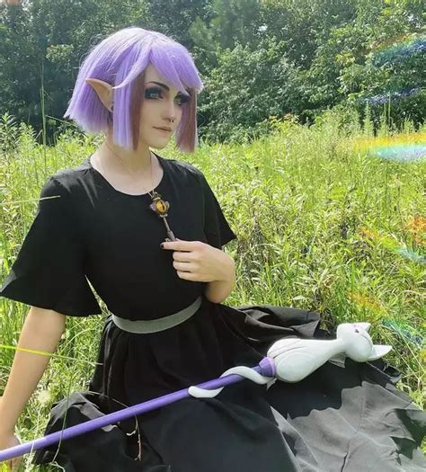 Amity Blight Cosplay With Staff And Key Purple Hair Cosplay