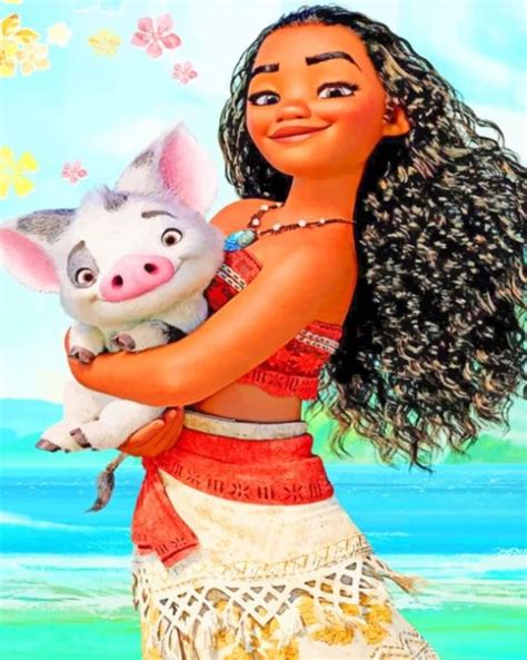 Moana And Pua Animations Paint By Numbers Canvas Paint By Numbers