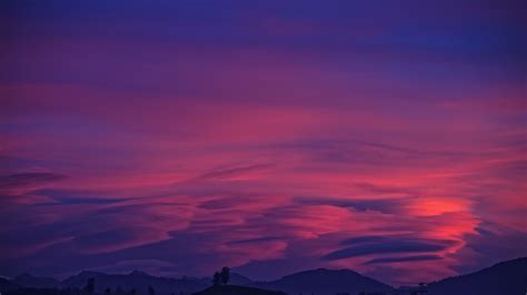 2560x1440 Purple Sky Clouds Mountains 1440p Resolution Wallpaper Hd