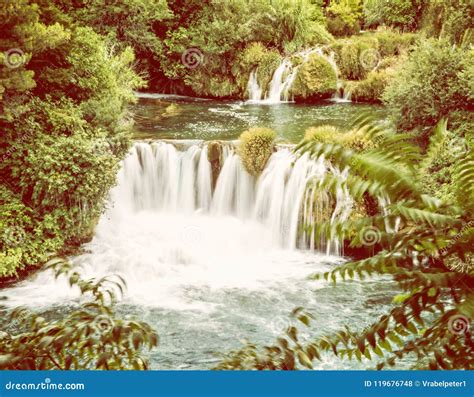 Krka Waterfalls Croatian National Park Stock Photo Image Of Scene