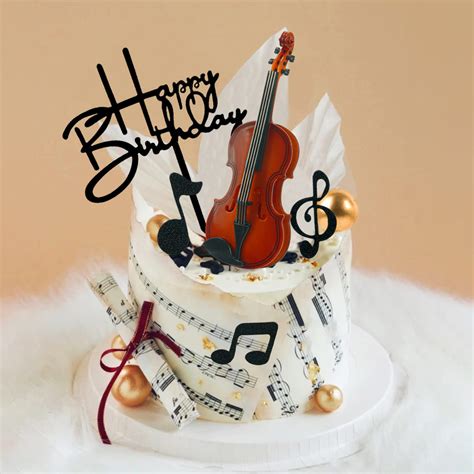 Buy Violin Cake Toppers Music Note Birthday Cake Toppers Violin Model