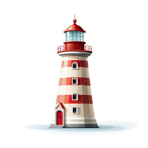 Premium Ai Image Vector Illustration Of Old Lighthouse In Kawaii