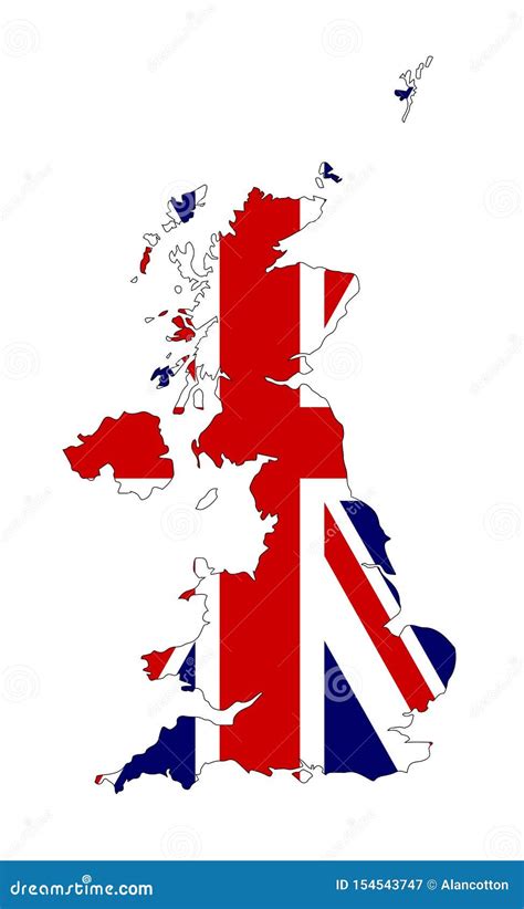 Silueta Y Bandera Del Mapa De Reino Unido Ilustraci N Del Vector
