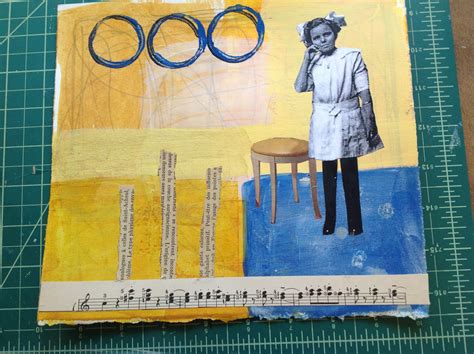 Collage Mixed Media Collage Vintage Photos Book Cover Painting Art