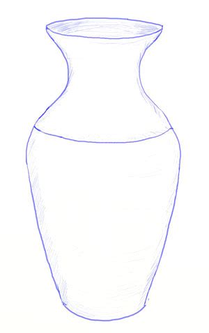 1024x1004 sketch of same flower in flower vase. How to Draw a Vase - Yedraw