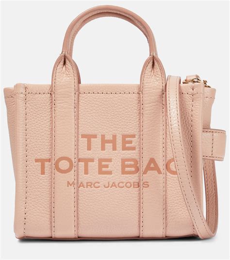 The Traveler Mini Leather Tote Bag In Pink Marc Jacobs Mytheresa