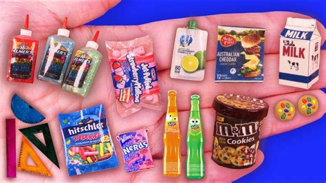 How To Make 17 Diy Realistic Miniature Food Sweets School Supplies ️