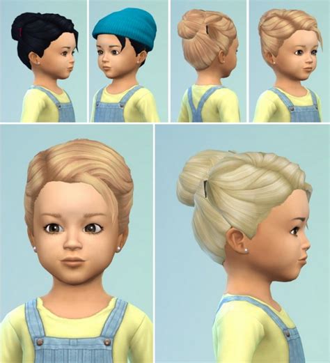 Birkschessimsblog Toddlers Hair Bun With Clips • Sims 4 Downloads
