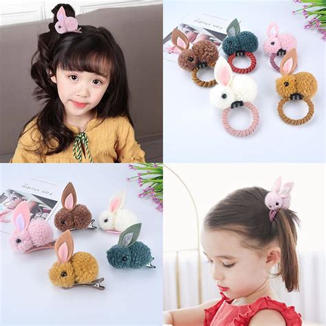 New Cute Hair Ball Rabbit Hair Ring Female Tie Rope Korean Edition