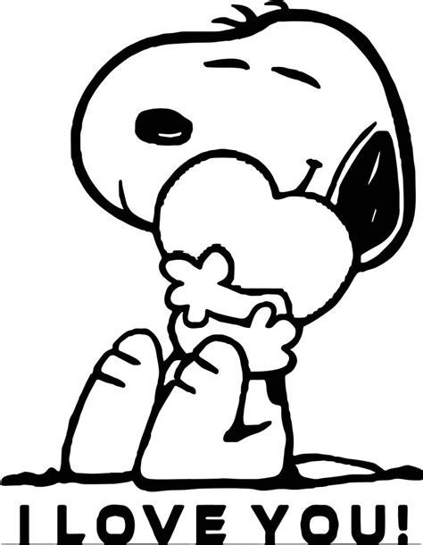 Snoopy I Love You Coloring Page